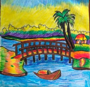 Wooden Bridge painting