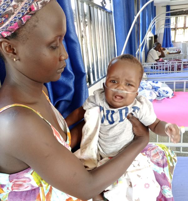 Mom and baby in Ugandan hospital