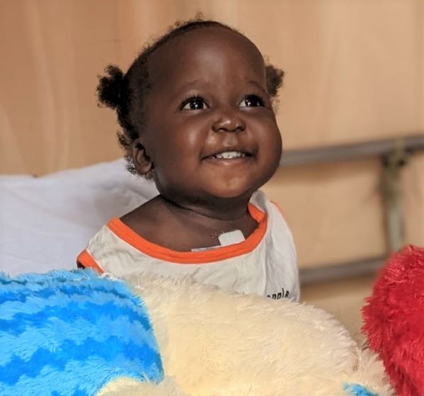 Uganda girl smiling after surgery