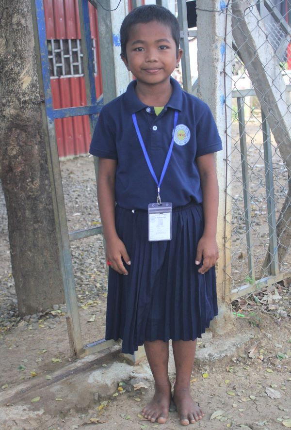 Cambodian girl in school uniform