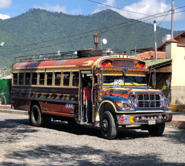 Colorful Guatemalan chicken bus