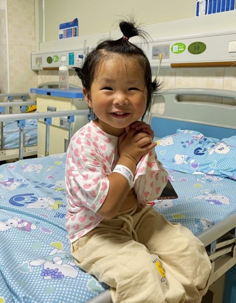 young girl at hospital for heart surgery in China