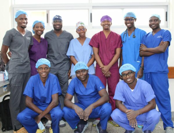 10 members of a Uganda hernia mission team including doctors and nurses