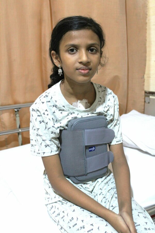 Ten year old girl in Indian hospital following heart surgery