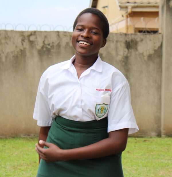 Teenage girl in her Ugandan school uniform