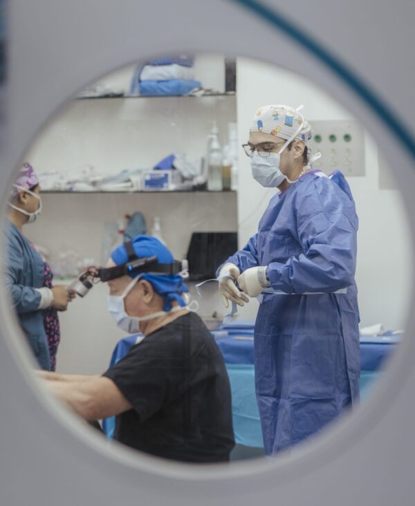 Surgeon operating in the OR