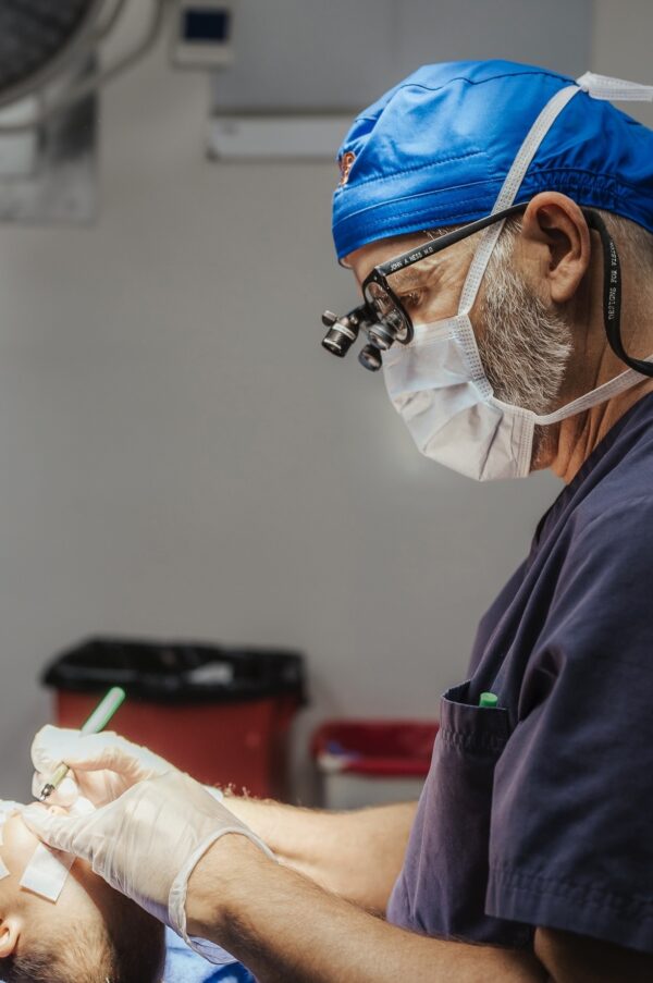 Surgeon performing cleft surgery